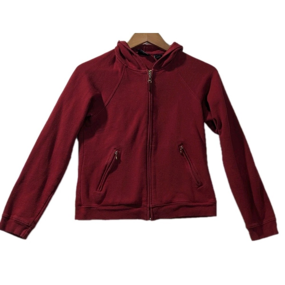 NY Jeans‎ Zip Hoodie Jacket Red Fleece Lined Y2K Casual Womens XS
